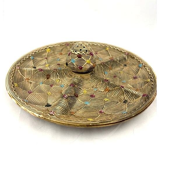 VTG Serving Tray Mexican Hat Platter Appetizer With Toothpick Holder Tilso - Picture 1 of 12